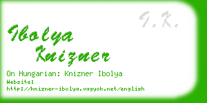 ibolya knizner business card